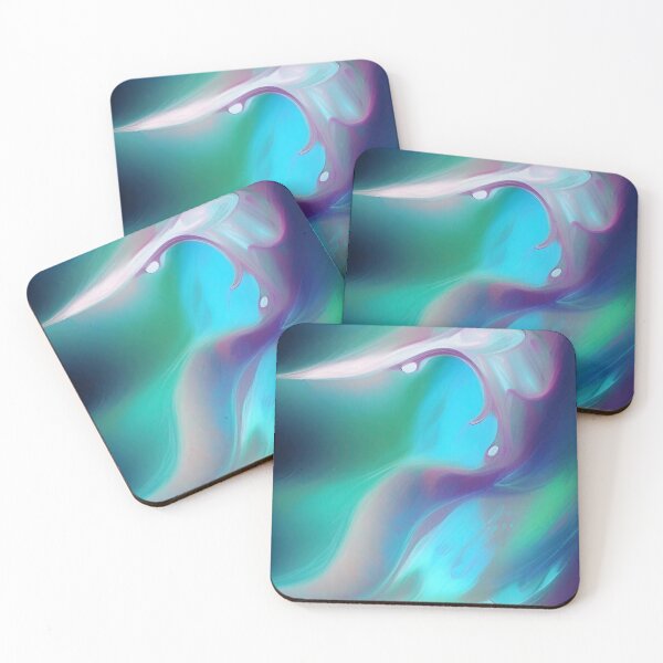 Item preview, Cool Blue Abstract Paint Splash - Pastel Marble Pattern designed and sold by CattlettArt.