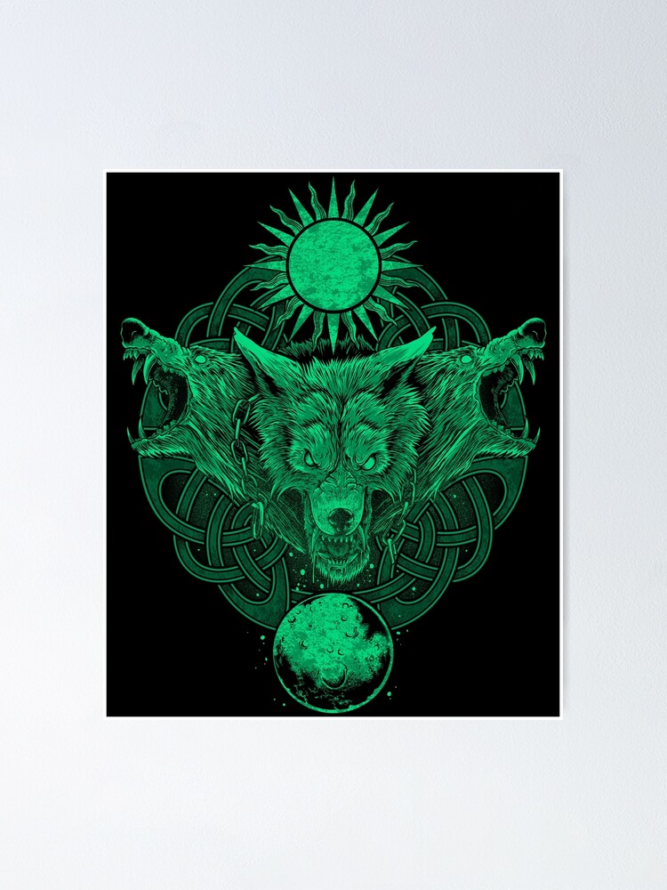 "Norse Mythology Wolf Fenrir Ragnarok Pagan Wolves" Poster For Sale By ...