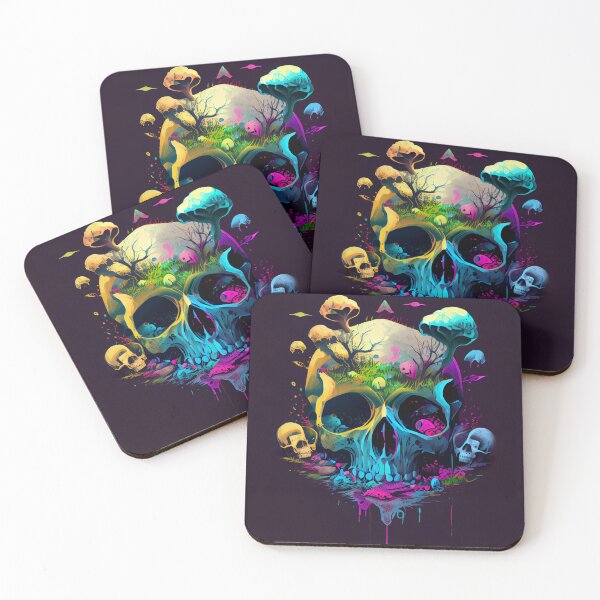 Item preview, Psychedelic Mushrooms Skull designed and sold by andreipopescu.