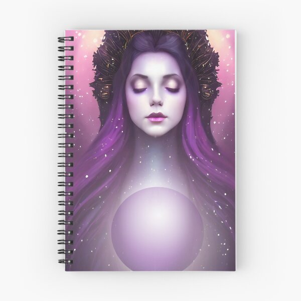 Item preview, Magical, fantasy, witchy lady in purple with crystal ball designed and sold by simoniff.