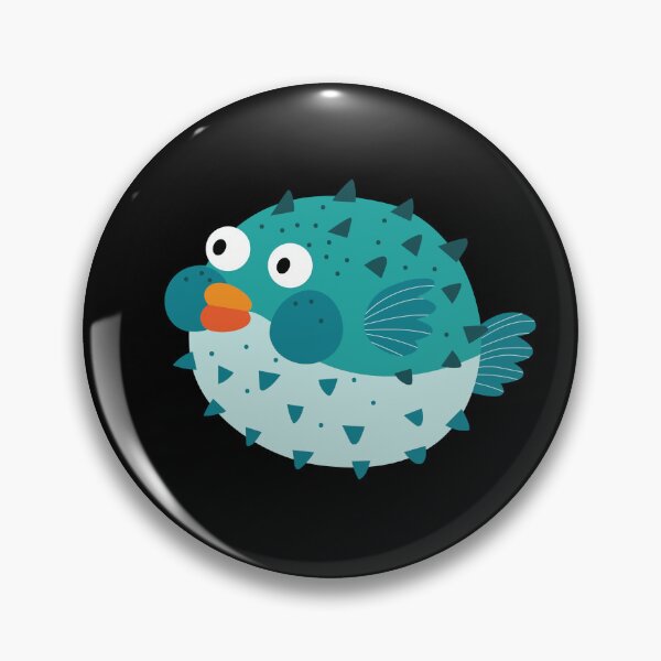 Item preview, Puffer Fish /Blowfish Cartoon Illustration designed and sold by PrintPortal.