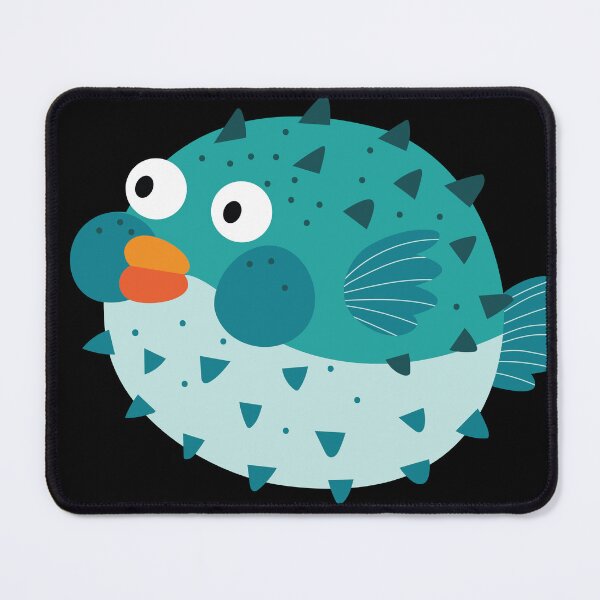 Item preview, Puffer Fish /Blowfish Cartoon Illustration designed and sold by PrintPortal.