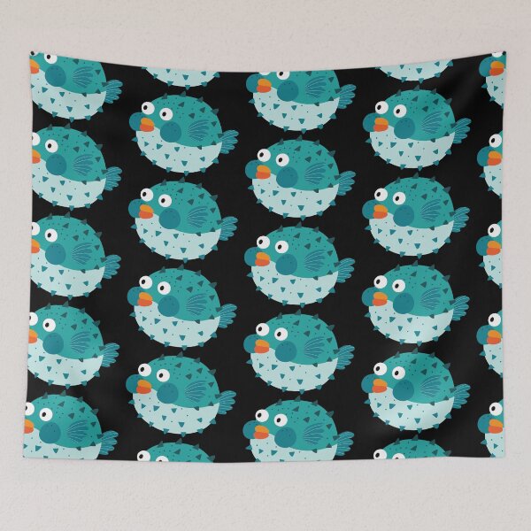 Item preview, Puffer Fish /Blowfish Cartoon Illustration designed and sold by PrintPortal.