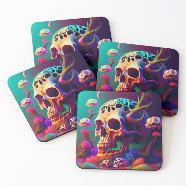 Item preview, Psychedelic Mushrooms Skull designed and sold by andreipopescu.