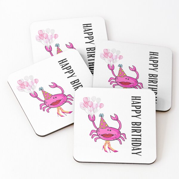 Item preview, HAPPY BIRTHDAY #2 FUNNY PINK CRAB PINK SHOES PARTY HAT BALLOONS designed and sold by EllieMonroe.
