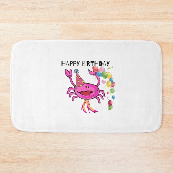 Item preview, HAPPY BIRTHDAY #3 FUNNY PINK CRAB PINK SHOES PARTY HAT BALLOONS  designed and sold by EllieMonroe.