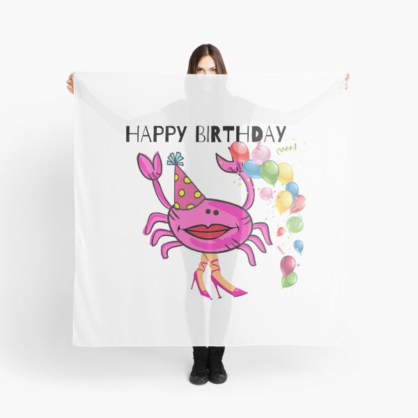 Item preview, HAPPY BIRTHDAY #3 FUNNY PINK CRAB PINK SHOES PARTY HAT BALLOONS designed and sold by EllieMonroe.