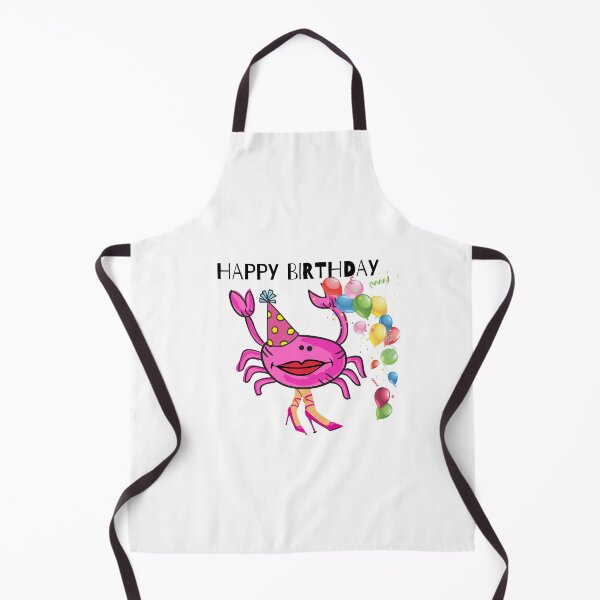 Item preview, HAPPY BIRTHDAY #3 FUNNY PINK CRAB PINK SHOES PARTY HAT BALLOONS designed and sold by EllieMonroe.