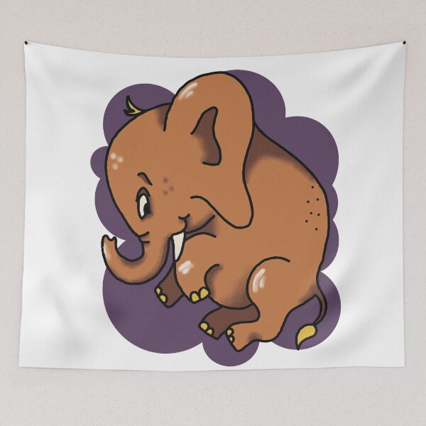 Item preview, Orange Lucky Elephant Cartoon Style designed and sold by Eminentia.