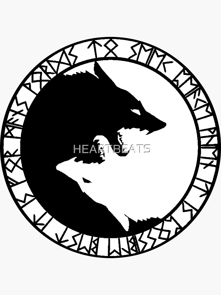 "Viking wolf" Sticker for Sale by HEARTBEATS Redbubble