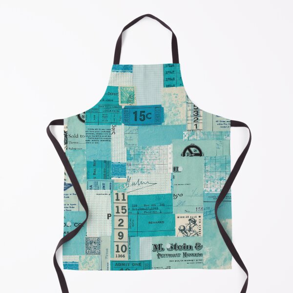 Item preview, Vintage Turquoise Paper Ephemera Mixed Media Collage designed and sold by ArtsyValhalla.