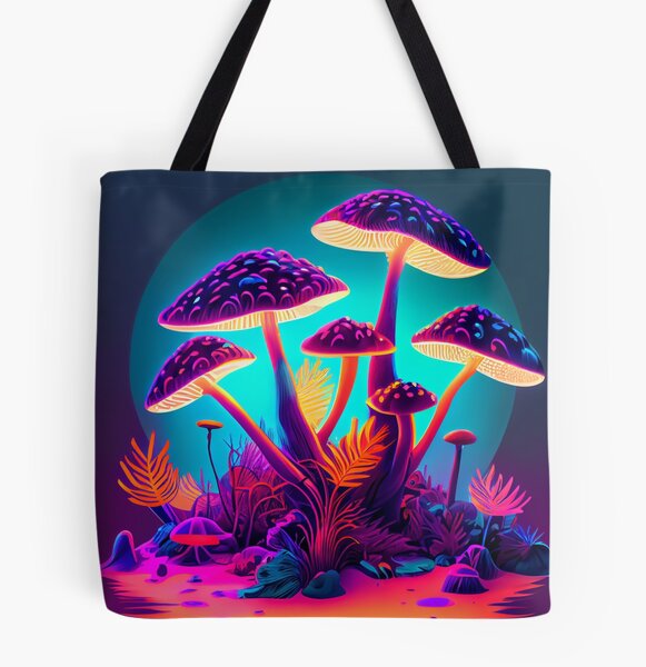 Buy Funky Mushroom Print Tote Bag Design Psychedelic 70s Style