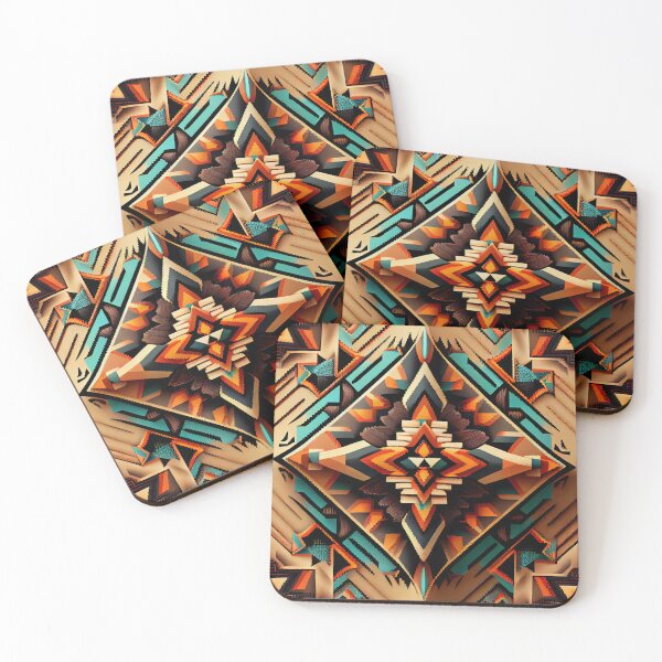 Item preview, Complex Angular Southwestern Pattern Digital Painting designed and sold by CodeAndColors.