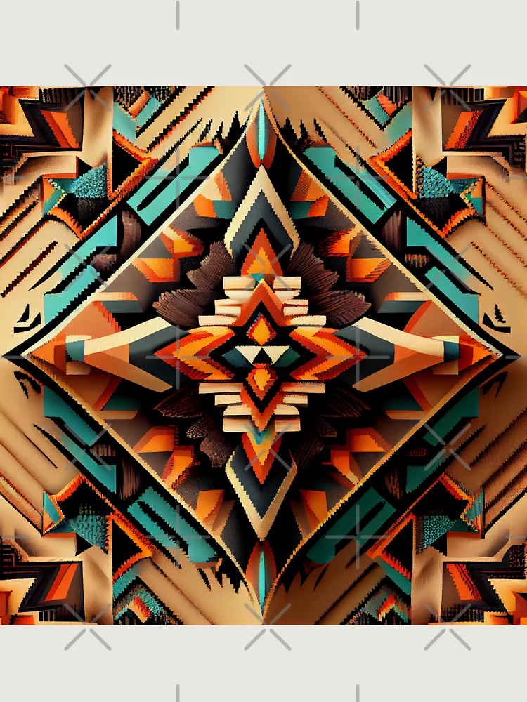 Thumbnail 6 von 6, Premium Oversized Pullover, Complex Angular Southwestern Pattern Digital Painting designt und verkauft von CodeAndColors.