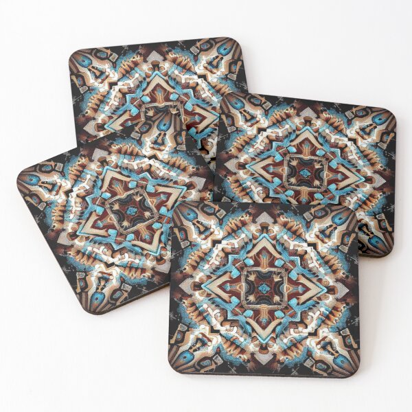 Item preview, Blue Brown Dazzling Southwestern Pattern Digital Painting designed and sold by CodeAndColors.