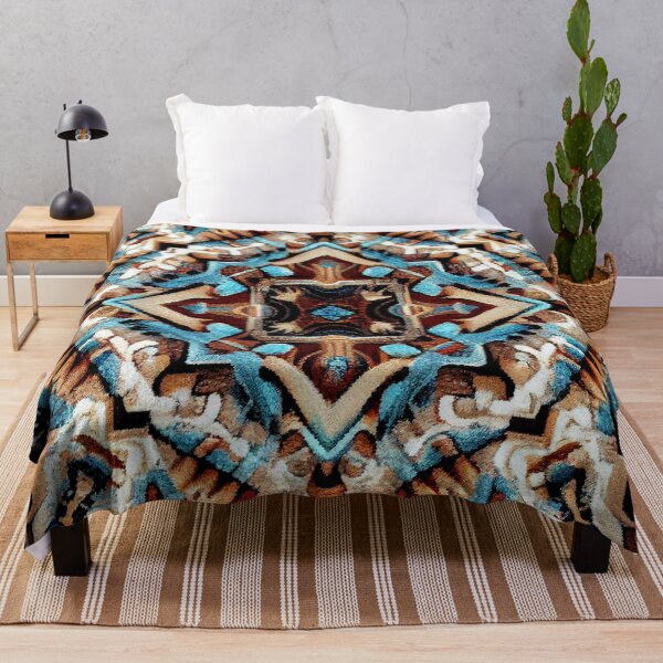 Item preview, Blue Brown Dazzling Southwestern Pattern Digital Painting designed and sold by CodeAndColors.