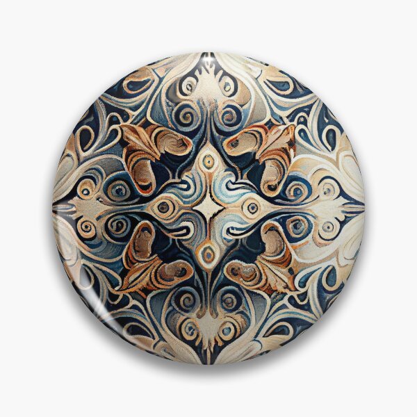 Artikelvorschau, Baroque Geometric Modern Coastal Pattern Digital Painting entworfen und verkauft von CodeAndColors.