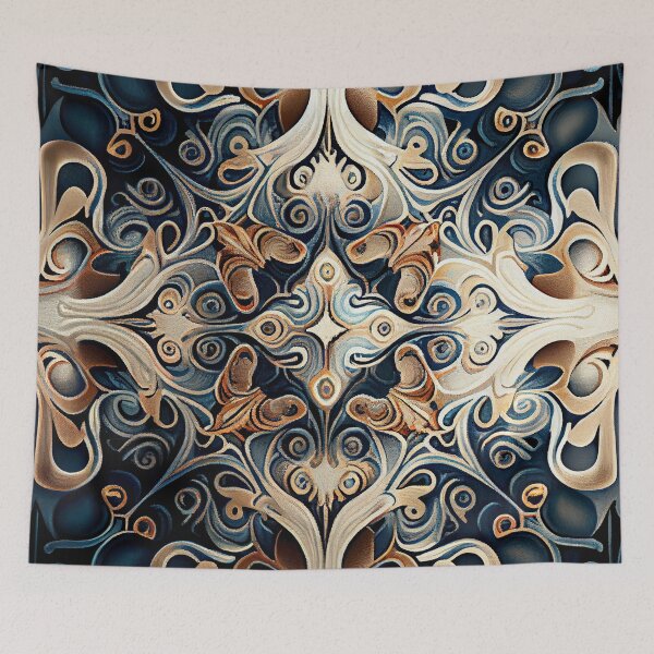 Item preview, Baroque Geometric Modern Coastal Pattern Digital Painting designed and sold by CodeAndColors.
