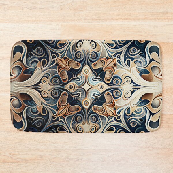 Item preview, Baroque Geometric Modern Coastal Pattern Digital Painting designed and sold by CodeAndColors.