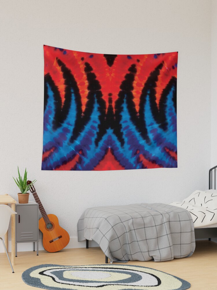 Zig Zag Pattern Red Blue Purple Black Tie Dye