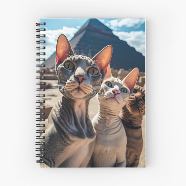 Item preview, Sphynx cats taking selfie at the pyramids in Egypt designed and sold by RK - Shop.