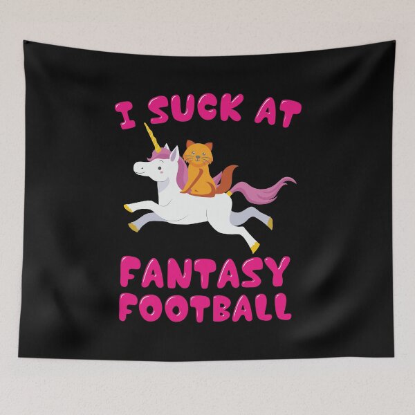 Item preview, I Suck At Fantasy Football Cat Riding Unicorn  designed and sold by BUBLTEES.
