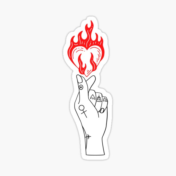 coeur coréen chaud Sticker