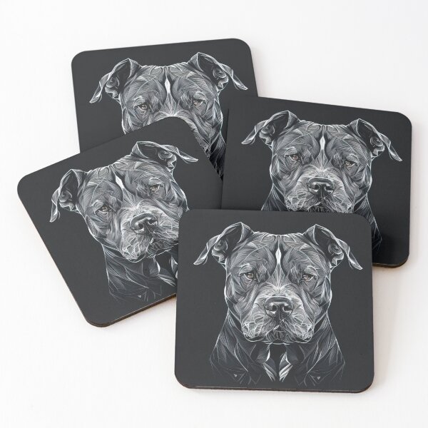 Item preview, Black and white vector design of a pitbull designed and sold by RK - Shop.