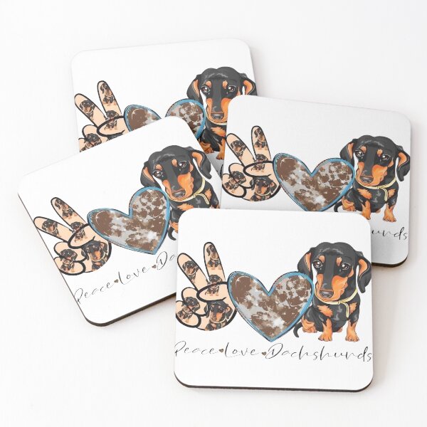 Item preview, Peace Love Dachshunds  designed and sold by FortuneCookieTs.