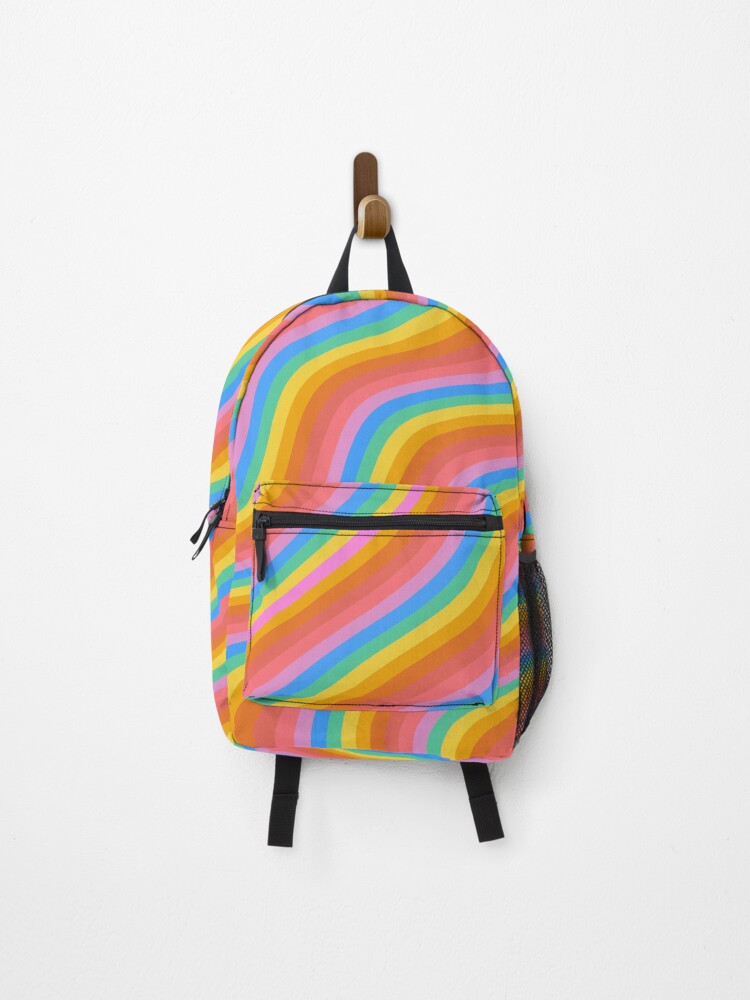 Thumbnail 1 of 3, Backpack, Psychedelic Ripple Rainbow designed and sold by MOREbyJP.