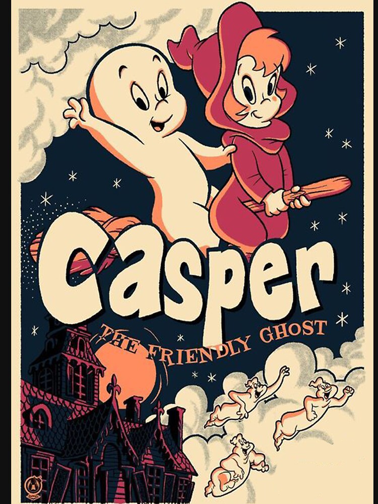 CASPER THE FRIENDLY GHOST Cartoon T-Shirt MENS LARGE NEW w/ TAG HALLOWEEN