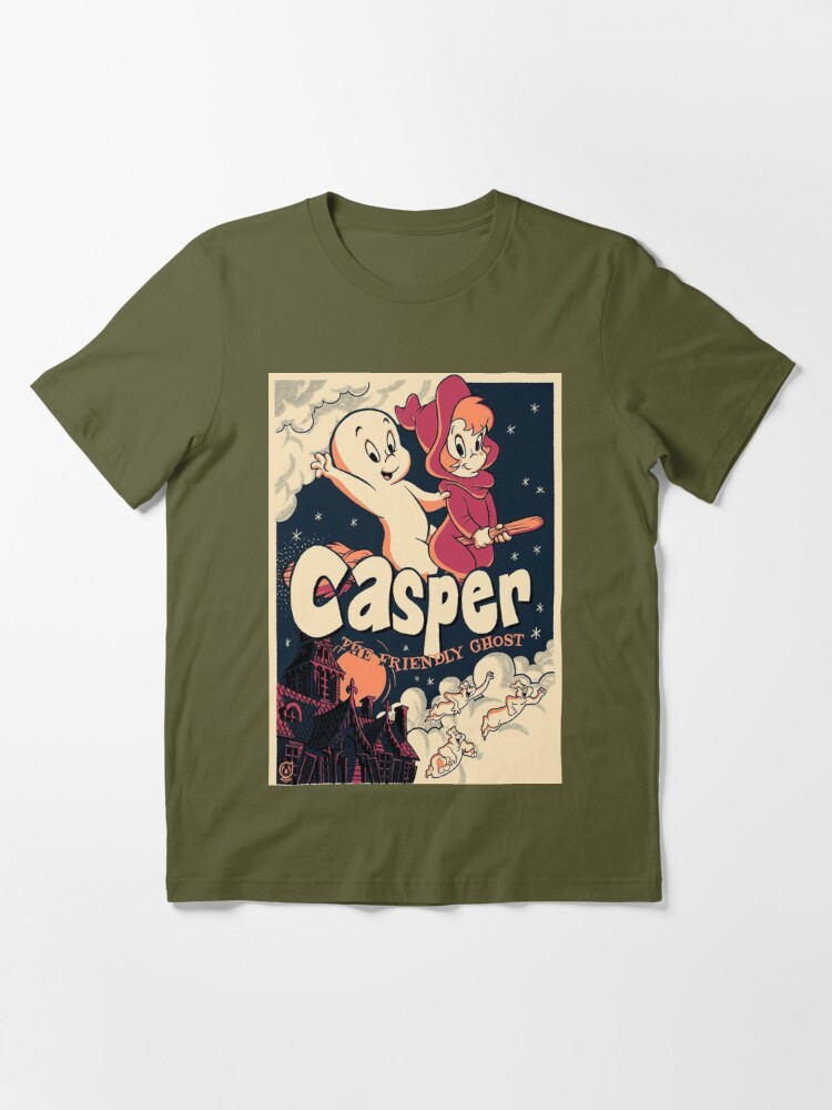 New Casper the Friendly Ghost Mens Medium Funny Cartoon 50s 60s Ash Grey Tee