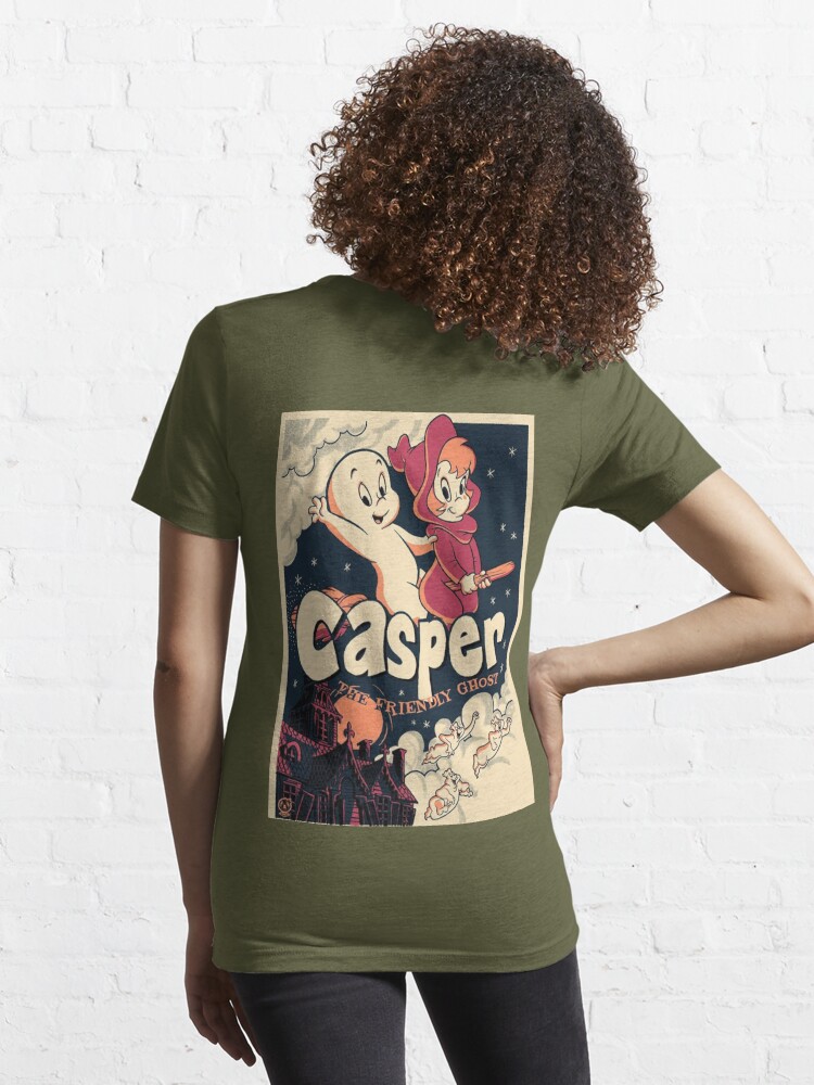 New Casper the Friendly Ghost Mens Medium Funny Cartoon 50s 60s Ash Grey Tee