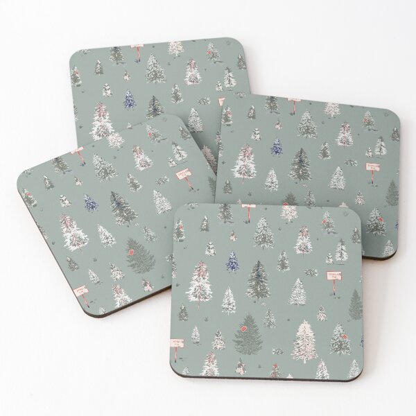 Item preview, Christmas Tree Farm in Muted Green designed and sold by Jean-Pham.