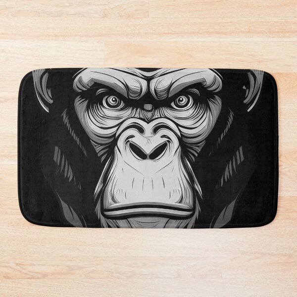 Item preview, Chimpanzee, face of a stern chimpanzee. Black & White version. designed and sold by Gert Street.