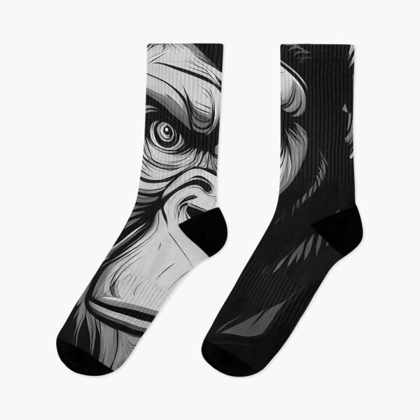 Item preview, Chimpanzee, face of a stern chimpanzee. Black & White version. designed and sold by Gert Street.