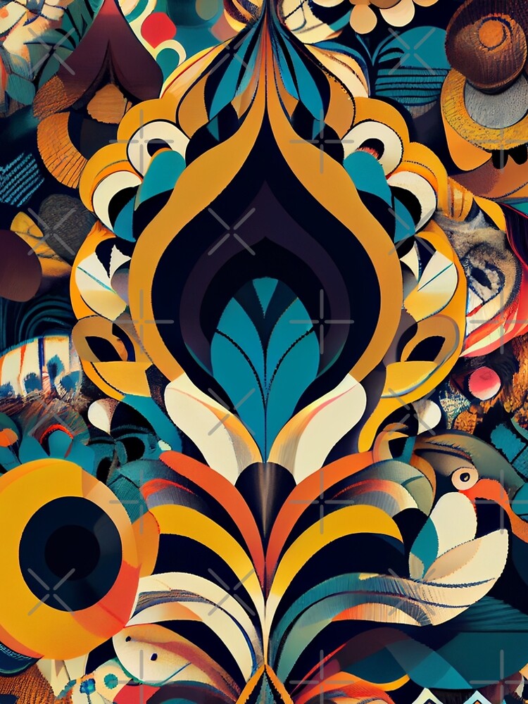 Aperçu 5 sur 5. Robe trapèze avec l'œuvre Brilliant Maximalist Pattern Digital Painting créée et vendue par CodeAndColors.