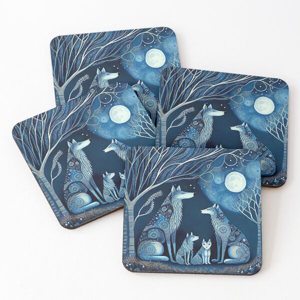 Item preview, Magical Blue Wolf Family  designed and sold by Susan  Gallagher.