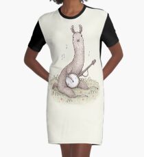 Banjo Llama Graphic T-Shirt Dress