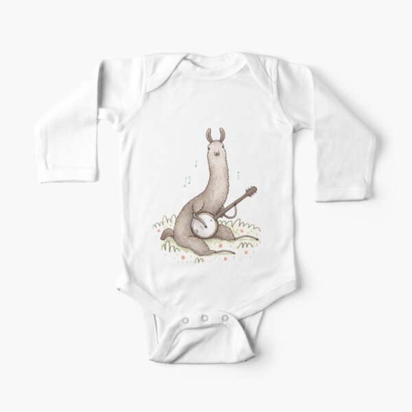 Banjo Llama Long Sleeve Baby One-Piece