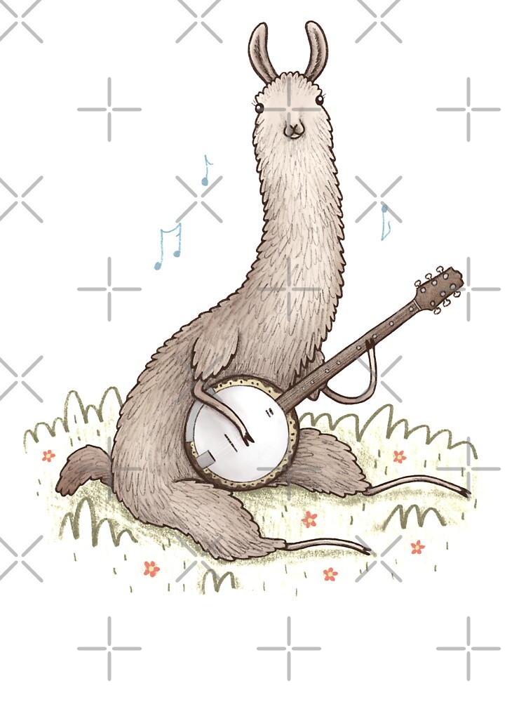 Thumbnail 2 of 2, Baby T-Shirt, Banjo Llama designed and sold by SophieCorrigan.