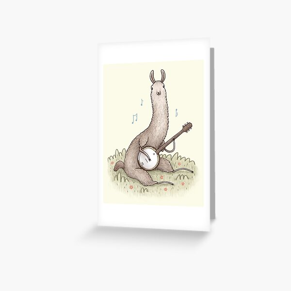 Banjo Llama Greeting Card