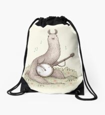 Banjo Llama Drawstring Bag