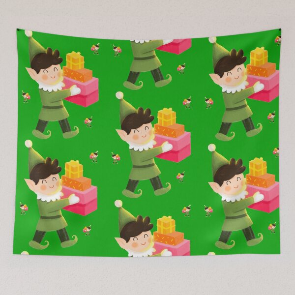 Item preview, Happy Smiling Elves Preparing Christmas Gifts designed and sold by MooriNjogu.