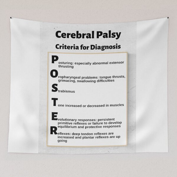 Item preview, Cerebral Palsy Criteria for Diagnosis: POSTER Mnemonic designed and sold by Caregiverology.