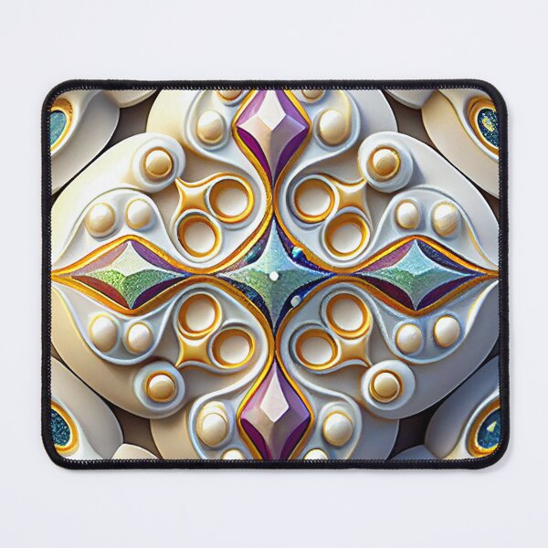 Artikelvorschau, Bejeweled White Ceramic Latin Pattern Digital Painting entworfen und verkauft von CodeAndColors.