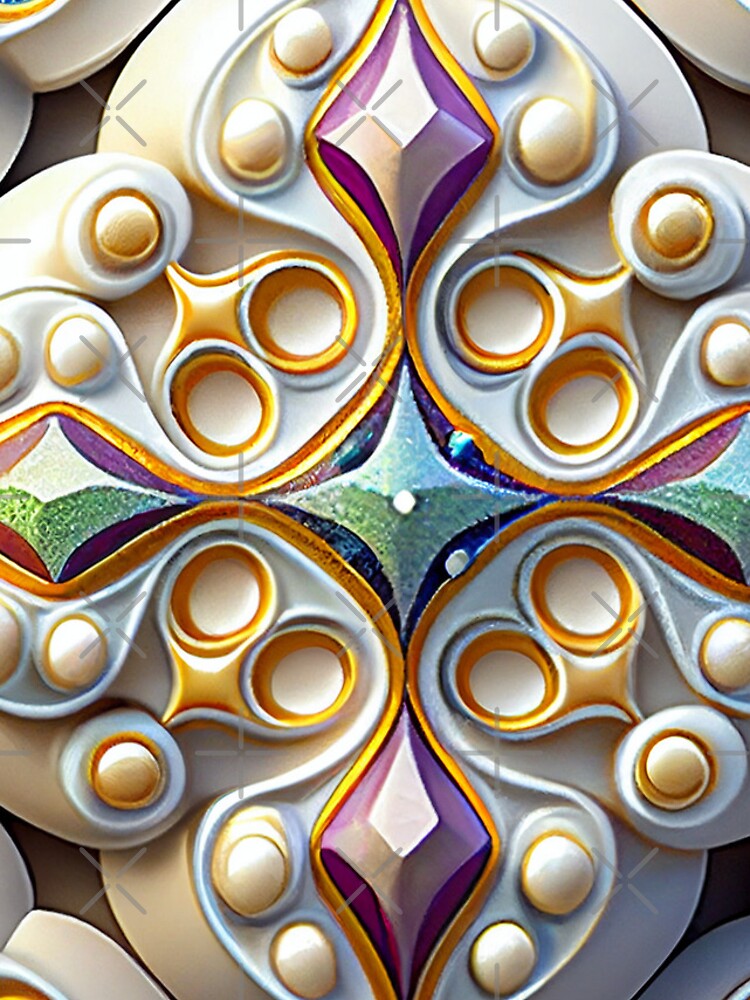 Imagen 4 de 4, Funda de iPhone con la obra Bejeweled White Ceramic Latin Pattern Digital Painting, diseñada y vendida por CodeAndColors.