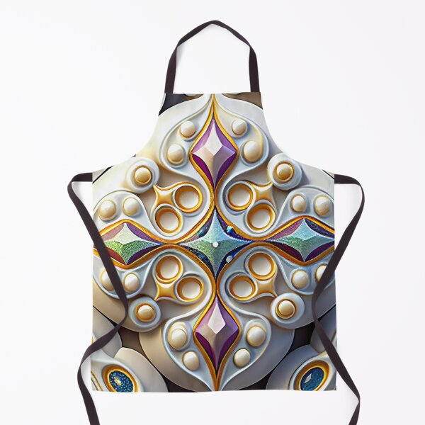 Item preview, Bejeweled White Ceramic Latin Pattern Digital Painting designed and sold by CodeAndColors.