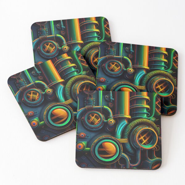 Item preview, Artistic Vibrant Industrial Pattern Digital Painting designed and sold by CodeAndColors.