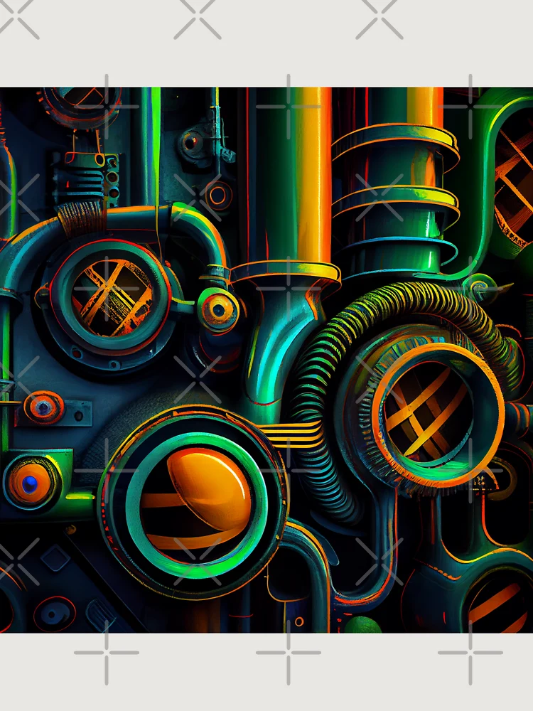 Thumbnail 6 von 6, Premium Oversized Pullover, Artistic Vibrant Industrial Pattern Digital Painting designt und verkauft von CodeAndColors.
